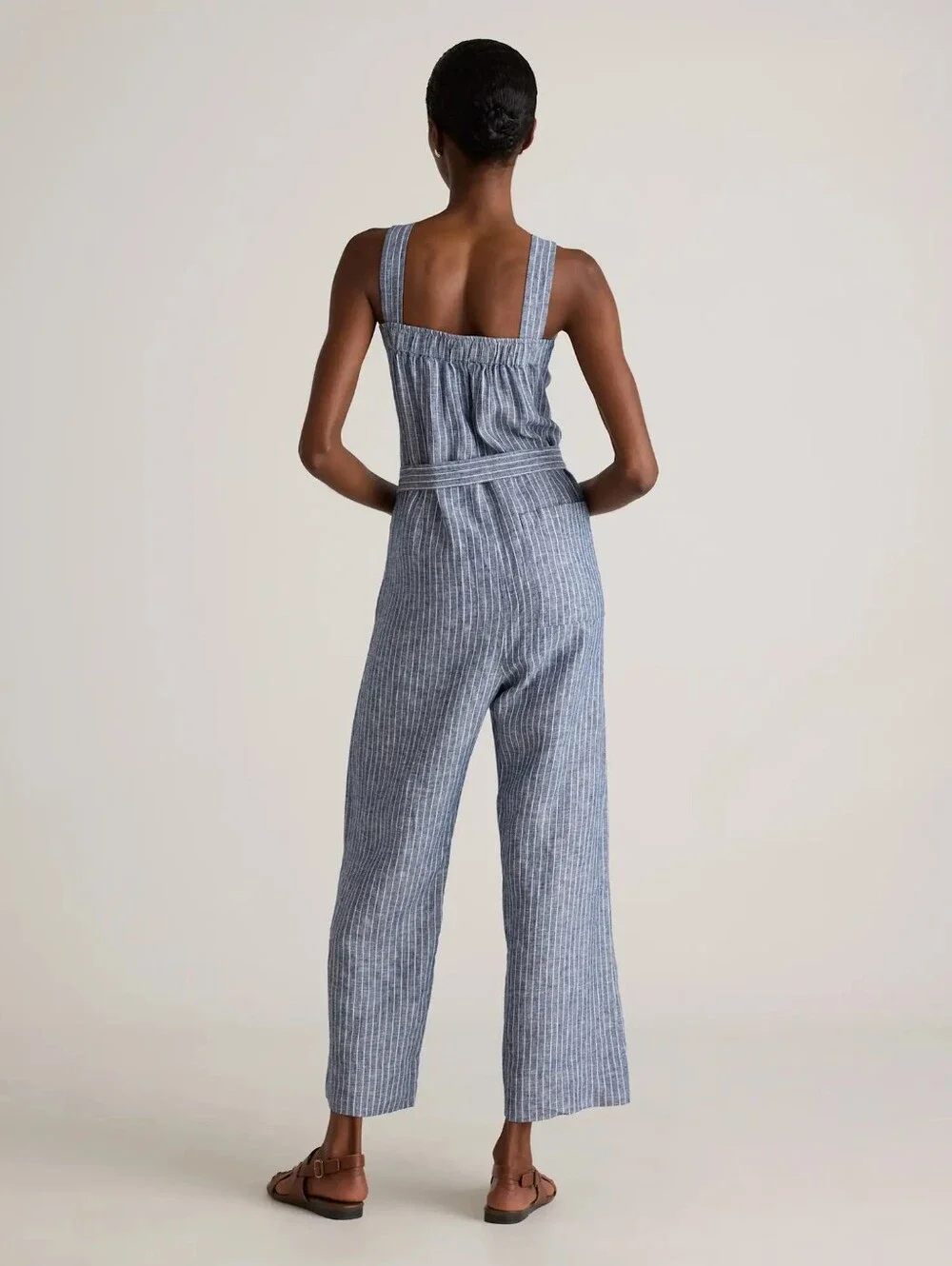 NWT Quince 100% European Linen Square Neck Jumpsuit